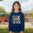 thumbnail image 1 of MAIHAN-Six Seven Print Kids Pullover 67 Sweatshirt Six Seven Long Sleeve Shirts- Unisex Graphic Crewneck Sweatshirt with 6 7 Design, Soft Top for Boys & Girls(Navy,13-14Years), 1 of 6