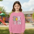 thumbnail image 1 of MAIHAN-Six Seven Print Kids Pullover 67 Sweatshirt Six Seven Long Sleeve Shirts- Unisex Graphic Crewneck Sweatshirt with 6 7 Design, Soft Top for Boys & Girls(Pink,7-8Years), 1 of 6