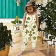thumbnail image 1 of MAIHAN St Patricks Day Jumpsuits for Girls Overalls Shamrock Print Rompers with Adjustable Straps,Wide Leg Loose Fit Boho Floral Cute Outfits(Green,3-4 Years), 1 of 4