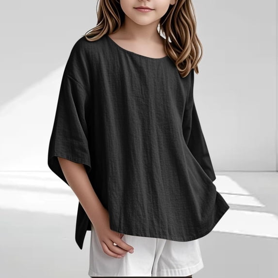 MAIHAN Girl Shirts Solid T-Shirt Undershirts Short Sleeve Clothes Girls Summer Clothes Casual Tee Tops