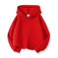 thumbnail image 1 of MAIHAN-Unisex Kids Halloween Hoodie Basic Solid Color Hooded Pullover - Baby Boys Girls Long Sleeve Sweatshirt Plain Casual Warm Hoodie for Daily Wear Autumn Winter(Red,6-7 Years), 1 of 6