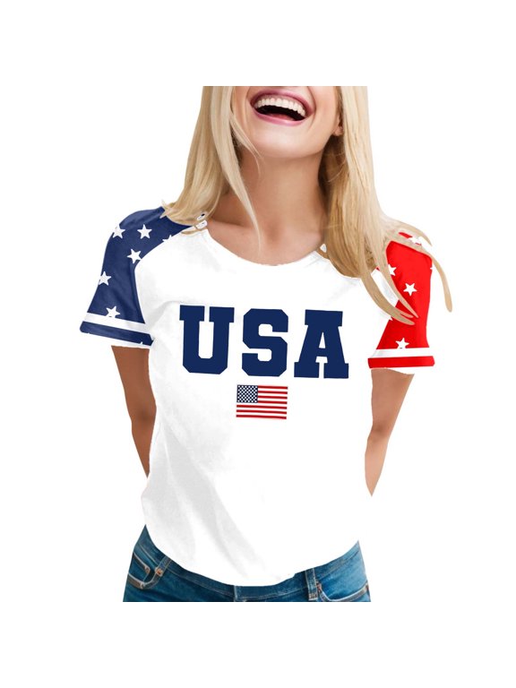 MAIHAN Usa 250th Anniversary T-Shirt American Flag Shirts Plus Size American Flag Shirts Short Sleeve Spring Summer Tops American Birthday Shirts Tops