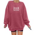 thumbnail image 1 of MAIHAN Valentines Sweatshirt for Women "Book Lover" Print Valentine Long Sleeve Casual Blouses Y2k Trendy Soft Clothes Crew Neck Pullover(Pink,XXL), 1 of 4