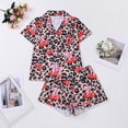 thumbnail image 1 of MAIHAN Women 2 Piece Pjs Shorts Set Short Sleeved Shorts Home Clothing Set Button Shirt and Elastic Waist Shorts Casual Lounge Sets, 1 of 6