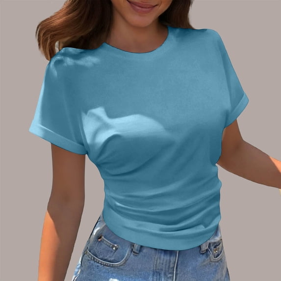 MAIHAN Women Oversized Tshirt Half Sleeve Summer Tees Soft Basic Tees Womens Summer Tops Lightweight Blend Loose Fit Casual Beach Cover Up