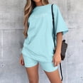 thumbnail image 1 of MAIHAN Women Shorts Sets Outfits Summer Outfits Cute Clothes Shirt & Shorts Clothes Set Crewneck Tees Shorts Playwear Sets for Casual and Summer Wear, 1 of 6