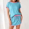 thumbnail image 1 of MAIHAN Women Summer Outfits Summer Outfits for Women 2026 Short Sleeve Tops Shorts Trendy 2 Piece Summer Shorts Set Comfortable Playwear Daily Wear, 1 of 5
