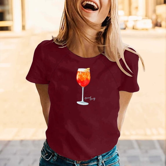 MAIHAN Women Tshirts Cotton Casual Summer Funny Printed Graphic Loose Tees Summer T Shirt Loose Fit Shirts Spring Fashion