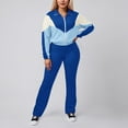 thumbnail image 1 of MAIHAN-Women Two Piece Outfits Workout Sets Women's Color Block Zip Up Tracksuit - Matching Jacket & Slim Fit Pants Set for Running, Yoga & Casual Wear(Blue,L), 1 of 7