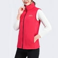 thumbnail image 1 of MAIHAN-Women's Fleece Vest Outerwear Sleeveless Lightweight Zip Jackets Warm Soft Vests with Zipper Pockets Mid Age Stand Collar Warm Winter Vest, Cozy Lightweight Sleeveless Jacket(RD1,XXL), 1 of 5