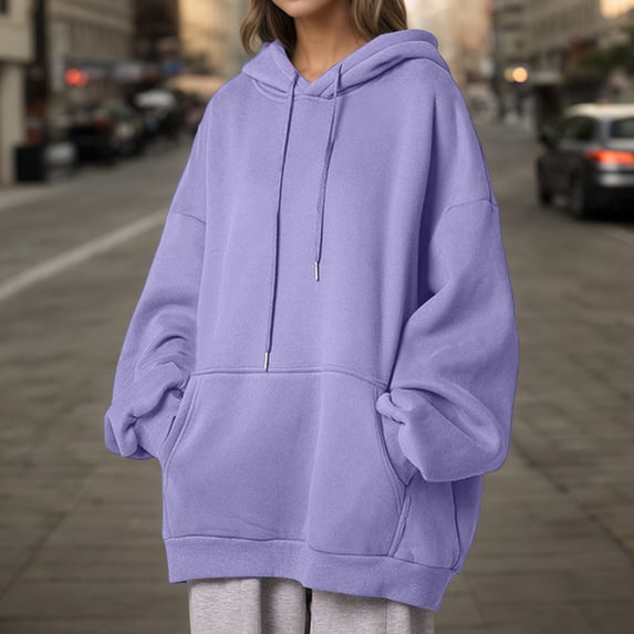 MAIHAN-Women's Korean Style Hoodie - Hoodie Pullover Y2K Oversized Sweatshirts Thickened Pullover with Pockets, Comfortable Loose Fit Sweatshirt for Everyday Casual Wear(PP1,L)