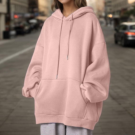 MAIHAN-Women's Korean Style Hoodie - Hoodie Pullover Y2K Oversized Sweatshirts Thickened Pullover with Pockets, Comfortable Loose Fit Sweatshirt for Everyday Casual Wear(PK1,M)