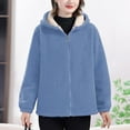 thumbnail image 1 of MAIHAN-Women's Sherpa Fleece Hooded Jacket Sweatshirt , Zip Up Winter Coat, Thicken Thermal Long Sleeve Outerwear, Casual Warm Pullover(Blue,XXL), 1 of 4