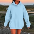 thumbnail image 1 of MAIHAN Women's Solid Color Drop Shoulder Hoodie with Pockets,Oversized Casual Sweatshirt,Comfortable Long Sleeve Pullover for Women(BU1,XXXXXL), 1 of 5