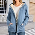 thumbnail image 1 of MAIHAN-Women's Winter Warm Fleece Jackets Thick Sherpa Lined Zip up Hoodies Heavyweight Sweatshirt Coat(Blue,M), 1 of 5
