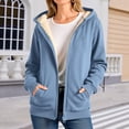 thumbnail image 1 of MAIHAN-Women's Winter Warm Jackets Thick Sherpa Lined Zip up Hoodies Heavyweight Sweatshirt Coat(Blue,XXL), 1 of 3