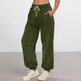 thumbnail image 1 of MAIHAN-Womens Joggers with Pockets Casual Loose Striped Drawstring Elastic High Waist Pants Athletic Straight Leg Sweatpants Lounge Travel Joggers Fall Fashion Must Haves(Army Green,L), 1 of 6