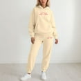 thumbnail image 1 of MAIHAN Womens Lounge Sets 2 Piece Outfits Heart Print Sweatshirt Hoodie Jogger Sweatpant Soft Solid Color Sweatsuits Set with Pockets Valentine Outfits(Light Yellow,M), 1 of 4
