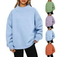 thumbnail image 1 of MAIHAN Womens Neck Sweatshirt Fall Oversized Turtleneck Pullover Slouchy Long Sleeve Sweater Tops Preppy Y2K Outfits With Pockets(A-Blue,XXXL), 1 of 6