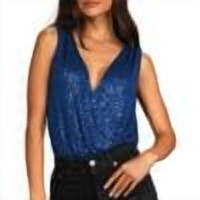 MAIHAN-Womens Sequin Sleeveless Sparkly Tank Tops V Neck Strappy Shimmer Cami Top Sparkle Shirt Sequin Tops Sparkle Shimmer Glitter Party Camisole Sparkly Club Night Disco Concert Outfits(Blue,XL）