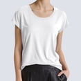 thumbnail image 1 of MAIHAN Womens Short Sleeve T-Shirts Half Sleeve Summer Tees Solid Color Flowy Tops Loose Fit Cute Basic Lightweight Blend Loose Fit Casual Beach Cover Up, 1 of 3