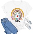 thumbnail image 1 of MAIHUN Womens Preschool Teacher Shirts Preschool Crew Tshirt Teacher Life Rainbow Graphic Short Sleeve, 1 of 3