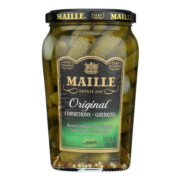 MAILLE - Zesty French Cornichons for Snacking - 13.5 Oz, Case of 12