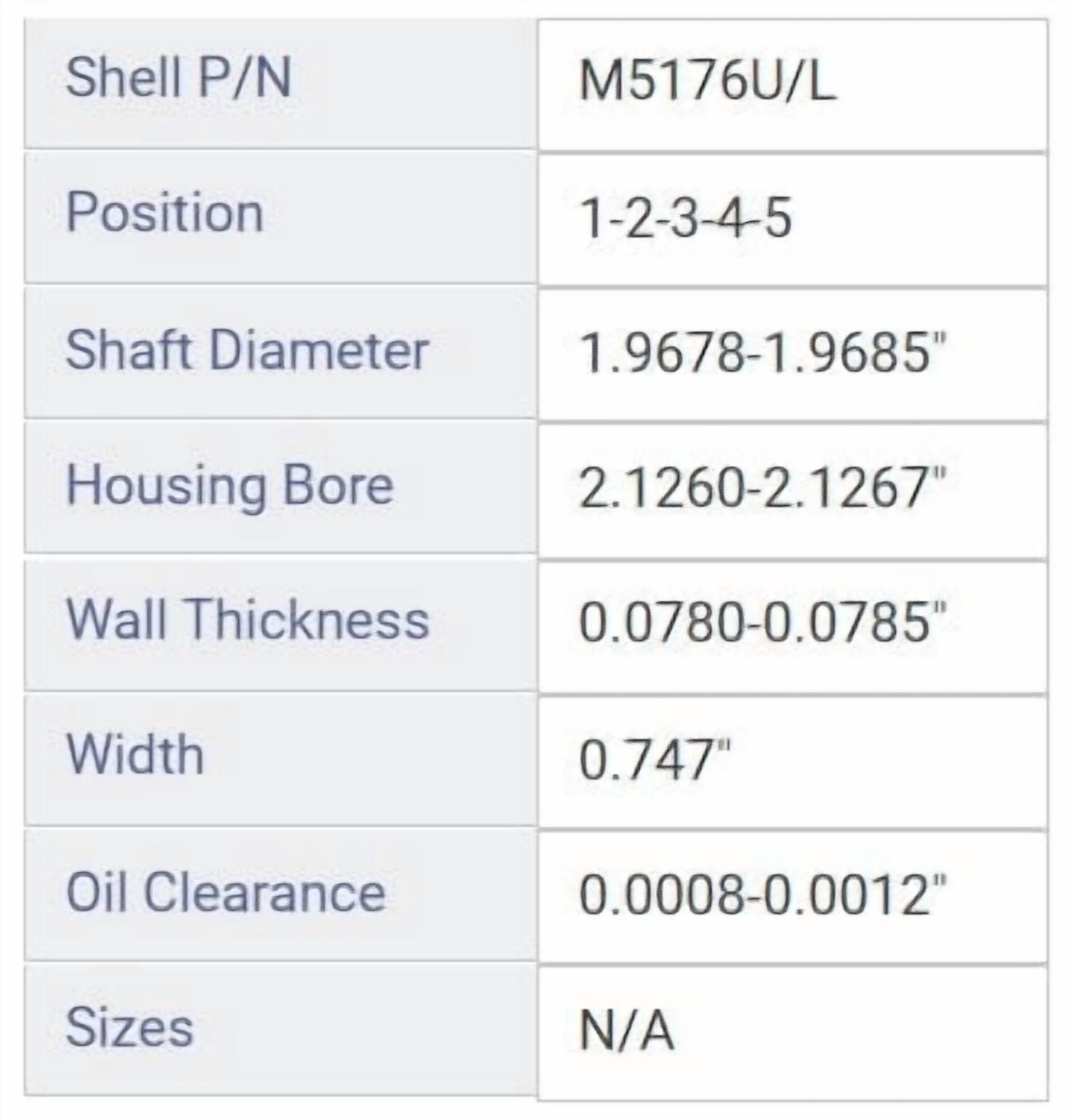 MAIN BRNG CHRY MITS 1.8L