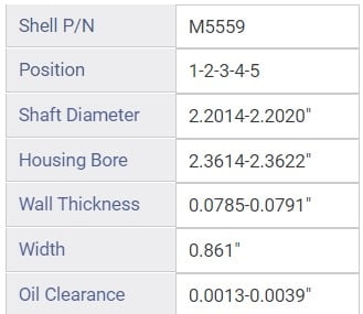 MAIN BRNG ISU 2.0L 4ZC1 2