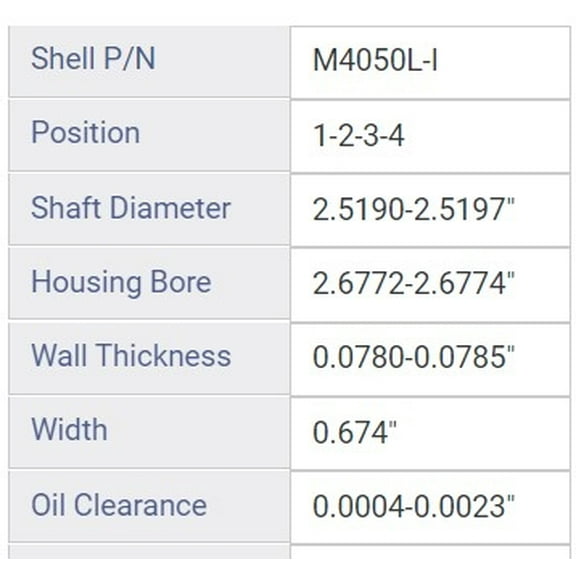 MAIN BRNG MIT 3.5L 3496 6
