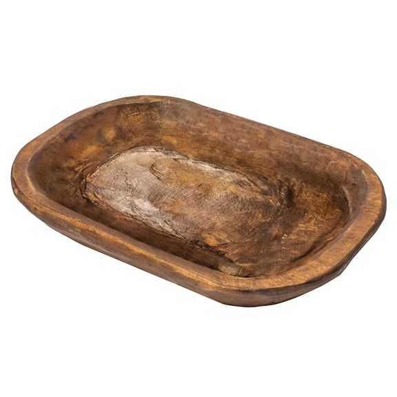 MAINEVENT Decorative Wooden Bowl Approx 10x14 Inch, Spanish Oak Centerpiece Made in USA