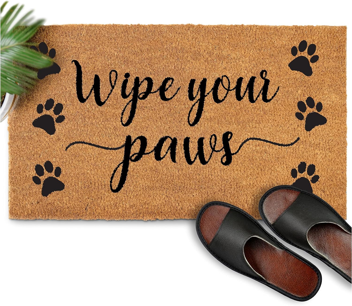 MAINEVENT Wipe Your Paws Doormat, 16 x 24 Inchesinch, Coir, Handmade, Farmhouse Style, Indoor