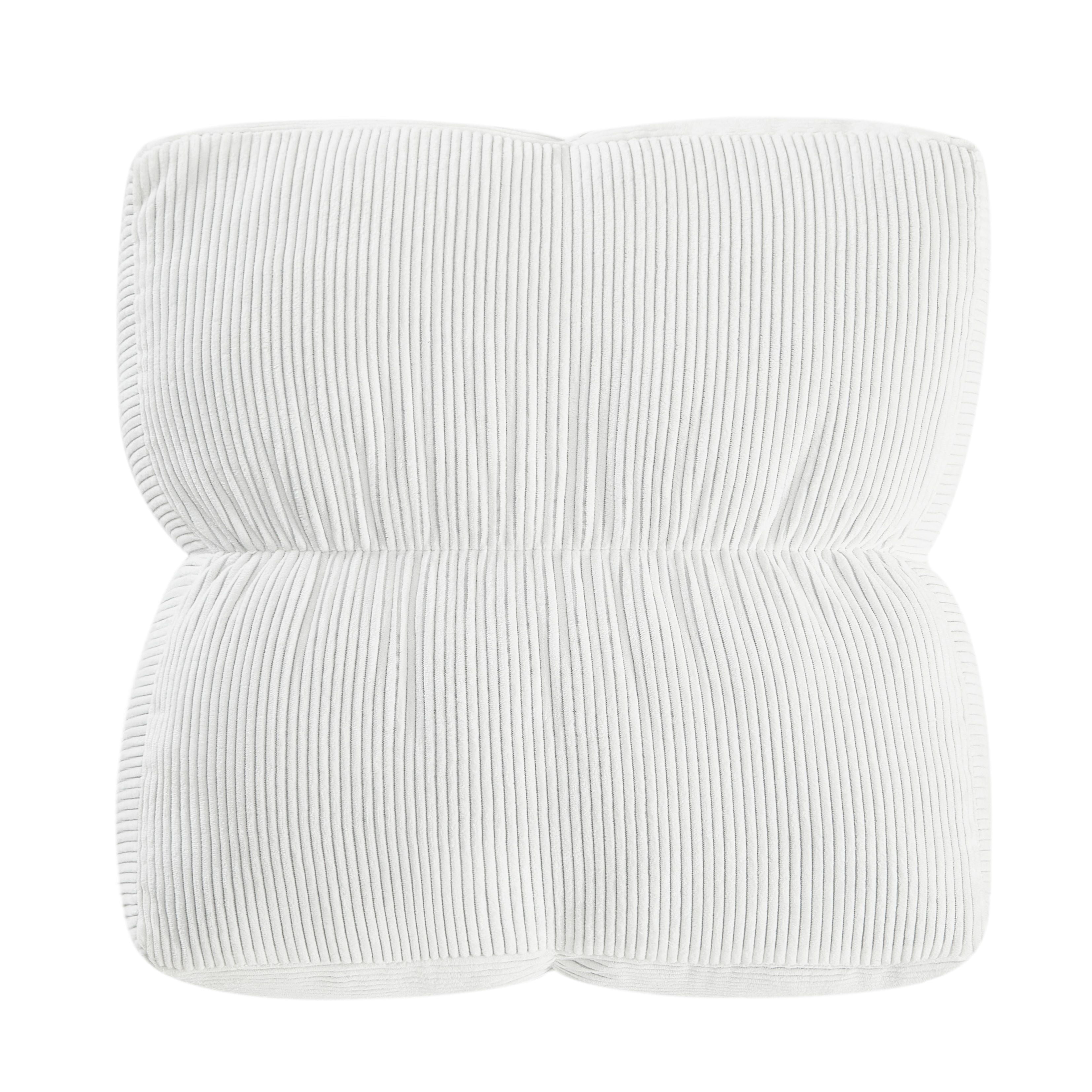 Mainstays Vanilla Dream Ribbed Corduroy Decorative Floor Cushion 20 x 20