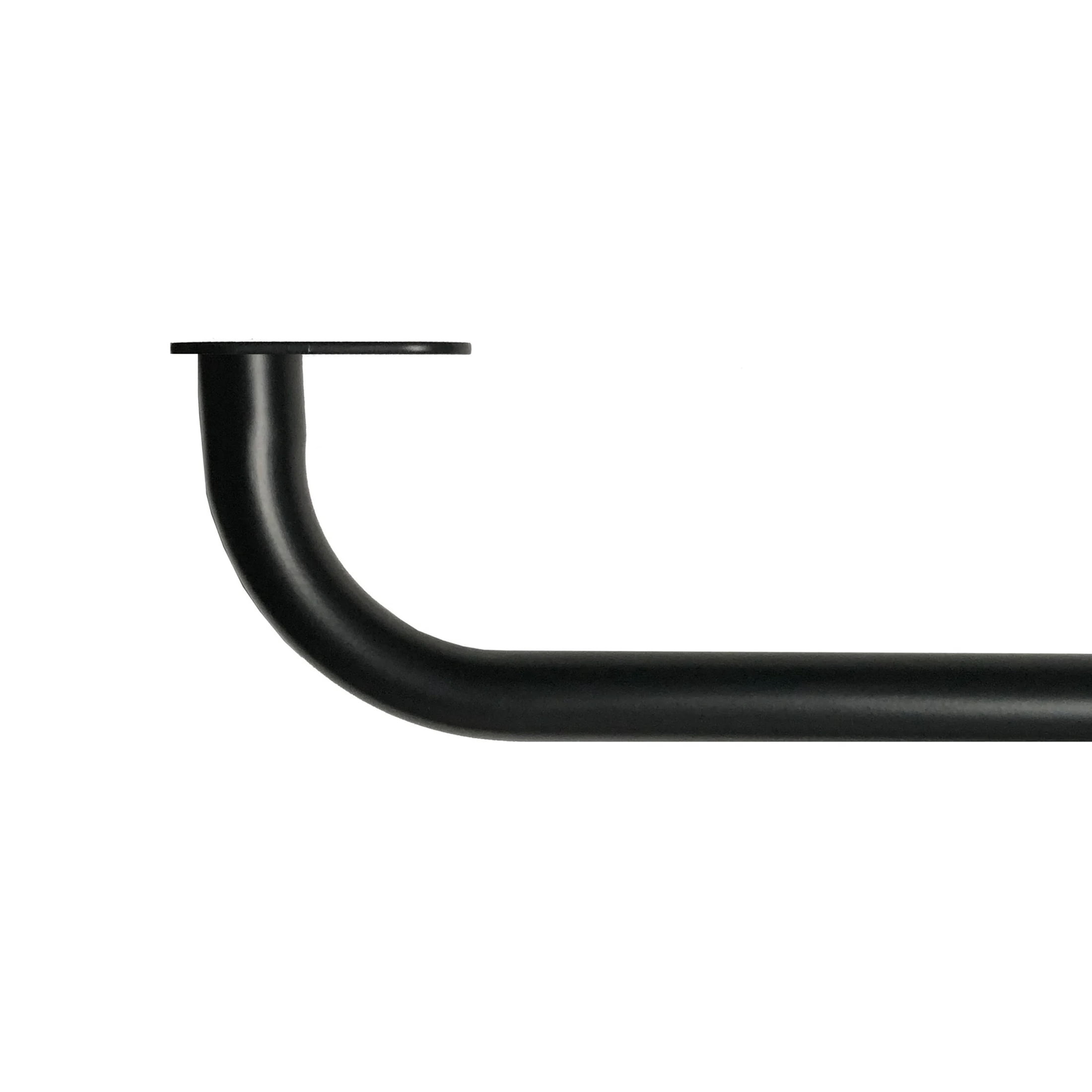 Mainstays 3/4" Matte Black Room Darkening Adjustable Wrap Curtain Rod, 30-84"