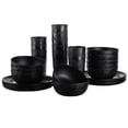 thumbnail image 1 of Mainstays 30-Piece Plastic Etched Halloween Bat Pattern Dinnerware Set, Black, 1 of 6