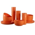thumbnail image 1 of Mainstays 30-Piece Plastic Etched Pumpkin Dinnerware Set, Orange, 1 of 6