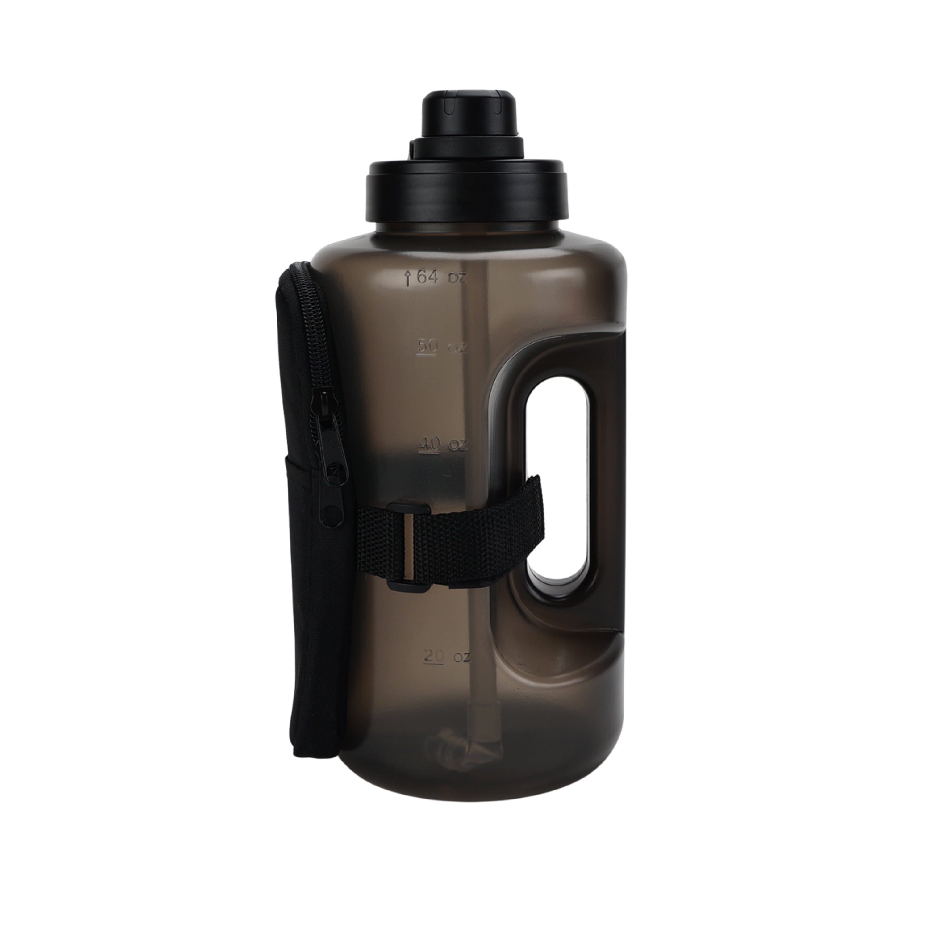 Mainstays 64 oz Black Plastic Water Bottle and Accessory Bag