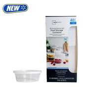 Mainstays 40-Piece 8 oz Plastic Deli Container Set, 20 Containers and 20 Lids