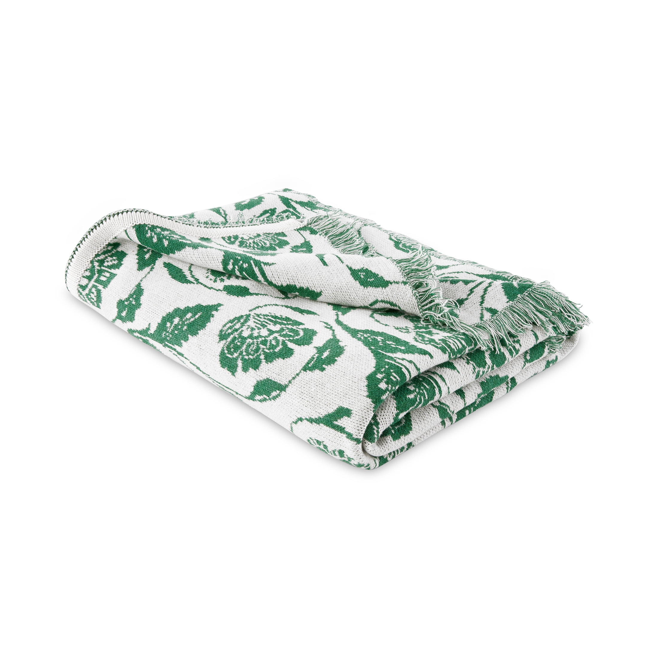 Mainstays by Becky G. & Alejandra Tapestry Knit Throw, Green Floral, 50" x 60"