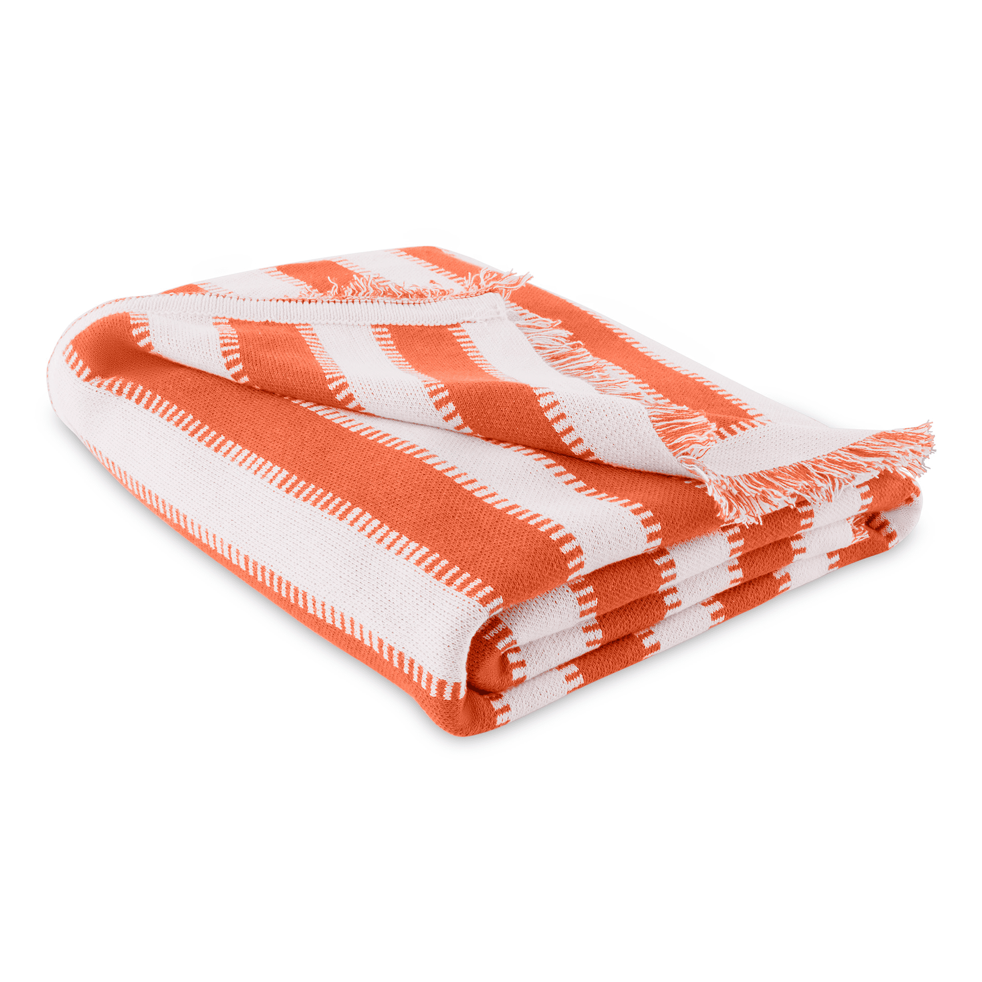 Mainstays by Becky G. & Alejandra Tapestry Knit Throw, Orange Stripe, 50" x 60"