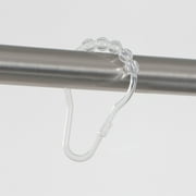 Mainstays Shower Curtain Rollerball Hooks, Easy Gliding, Clear, Set of 12