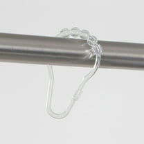 Mainstays Shower Curtain Rollerball Hooks, Easy Gliding, Clear, Set of 12