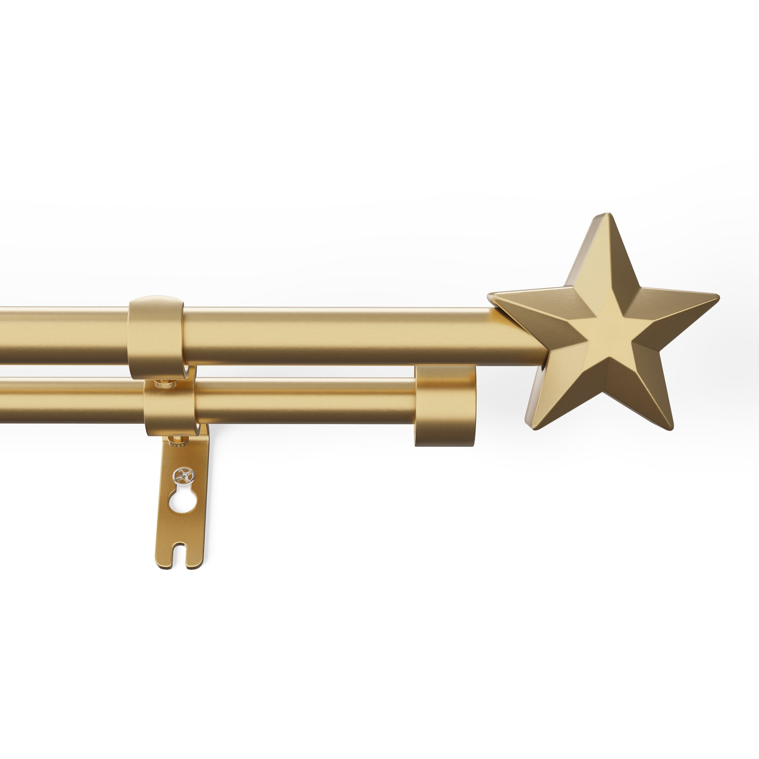 Mainstays Kids 3/4" Gold Star Adjustable Double Curtain Rod, 48"-84"