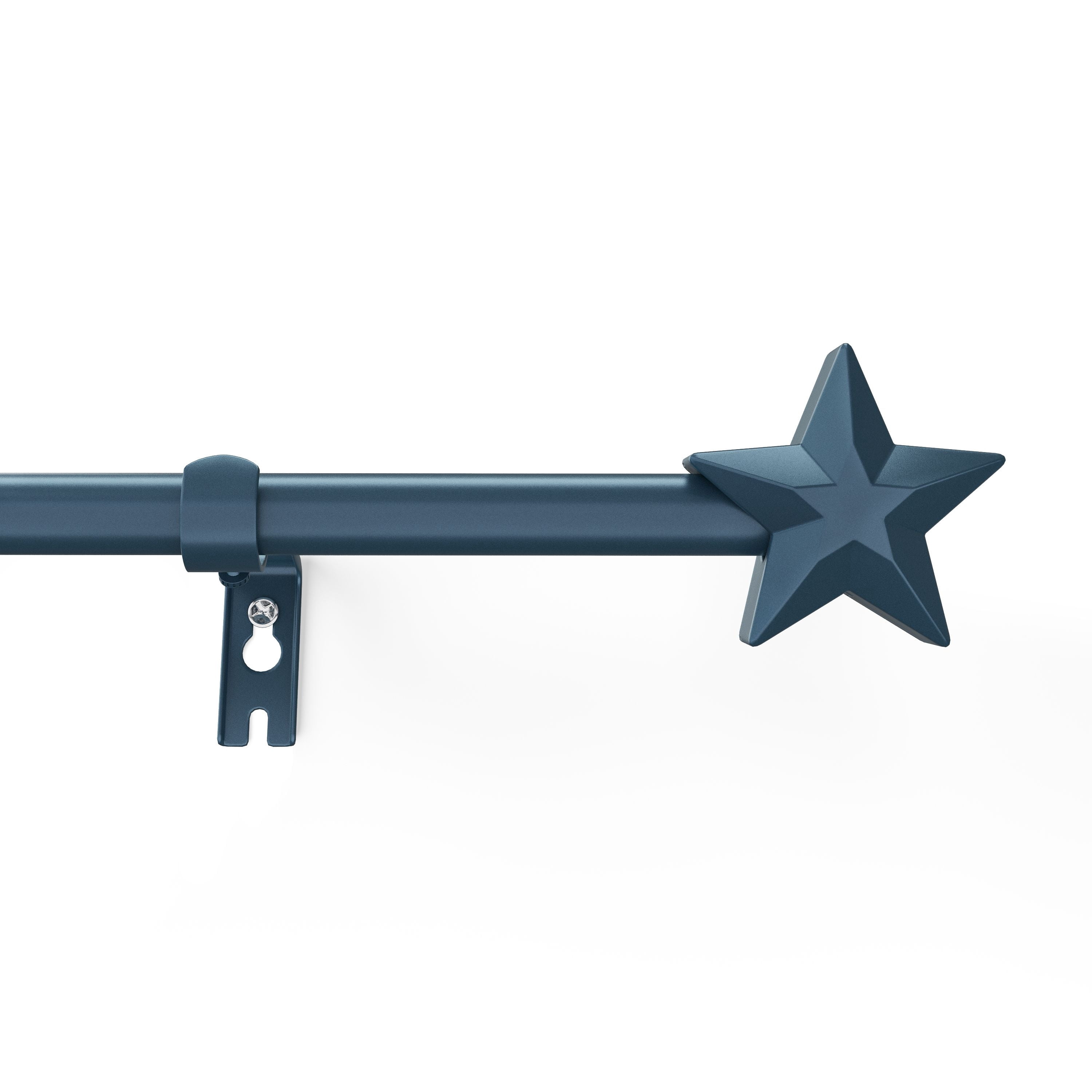 Mainstays Kids 3/4" Navy Blue Star Adjustable Single Curtain Rod, 48"-84"