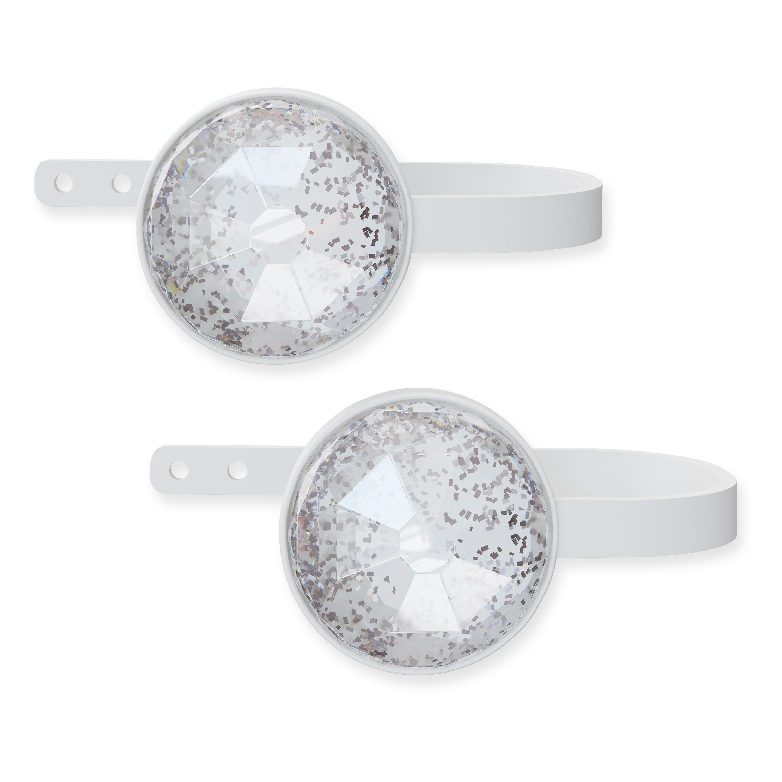 Mainstays Kids White Faceted Gem Curtain Holdbacks, 2 Count