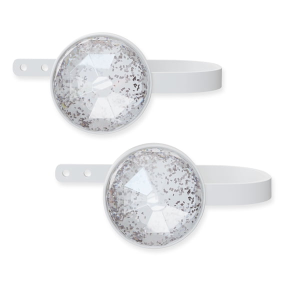 Mainstays Kids White Faceted Gem Curtain Holdbacks, 2 Count