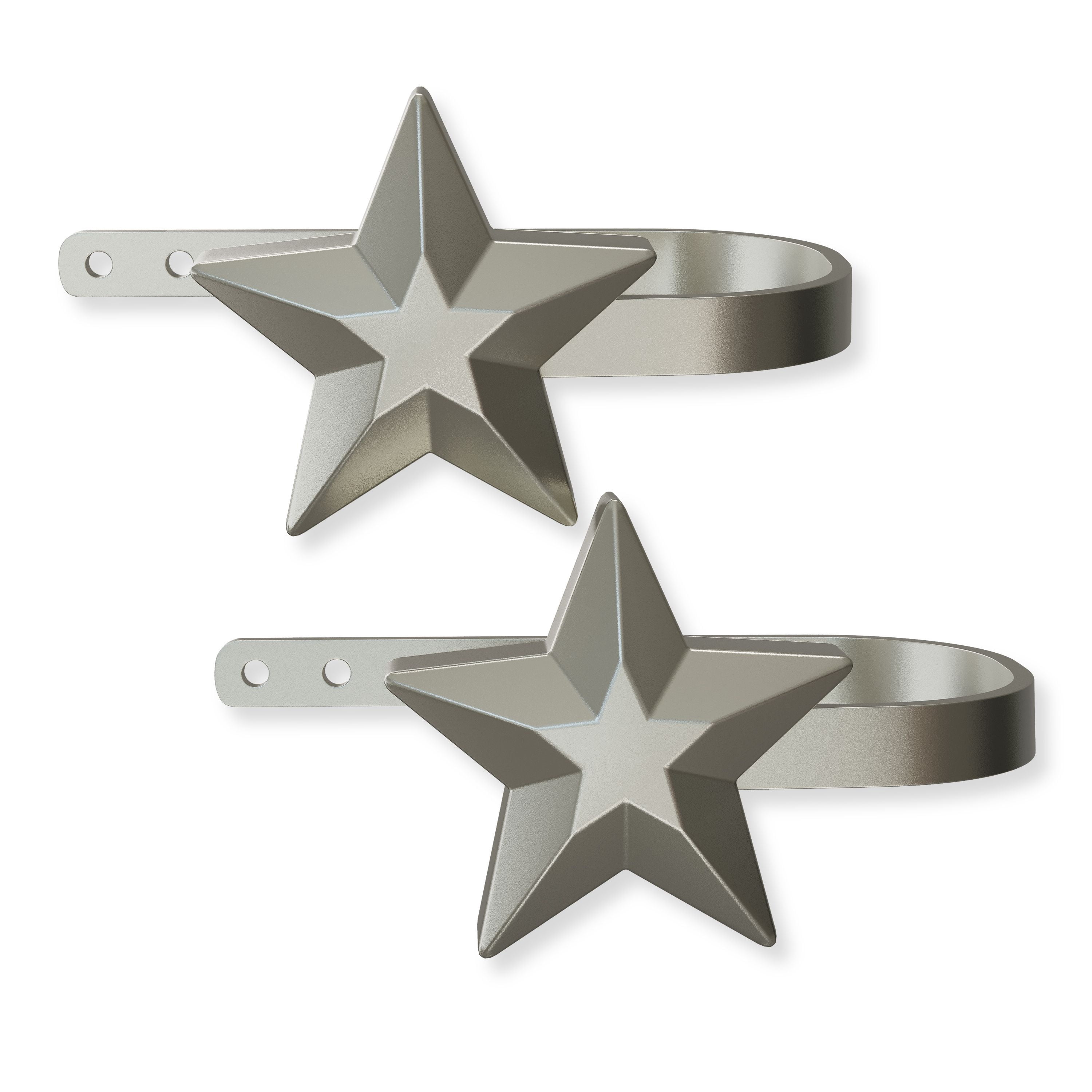 Mainstays Kids Satin Nickel Star Curtain Holdbacks, 2 Count