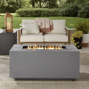 Mainstays Modern Steel Propane Fire Pit Table, Concrete Finish, 50,000 BTU