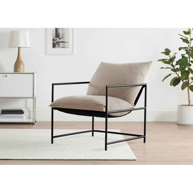 Mainstays Metal Framed Sling Accent Chair Oatmeal Walmart