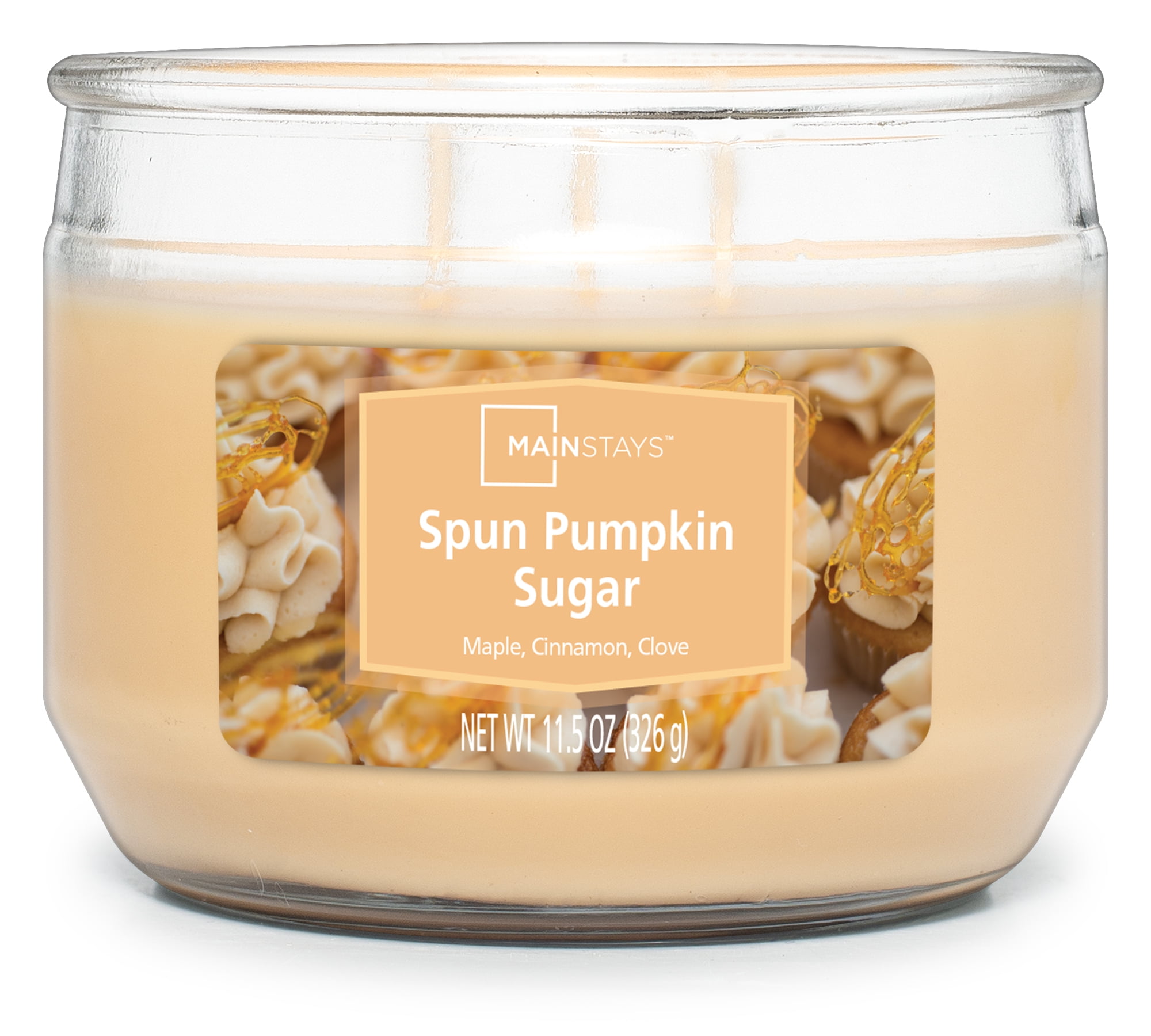 MAINSTAYS SPUN PUMPKIN SUGAR 3 WICK CANDLE, 11.5 OZ